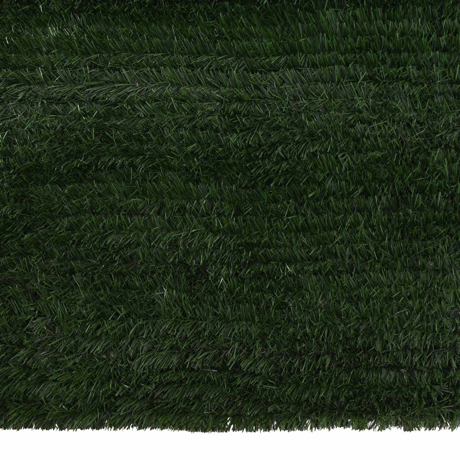 Künstlicher Zaun Dunkelgrün 1 x 4 m PVC und Stahl