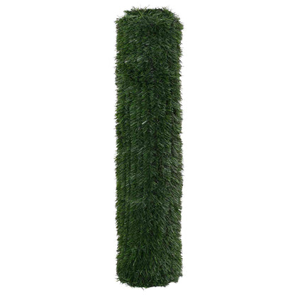 Künstlicher Zaun Dunkelgrün 1,5 x 3 m PVC und Stahl