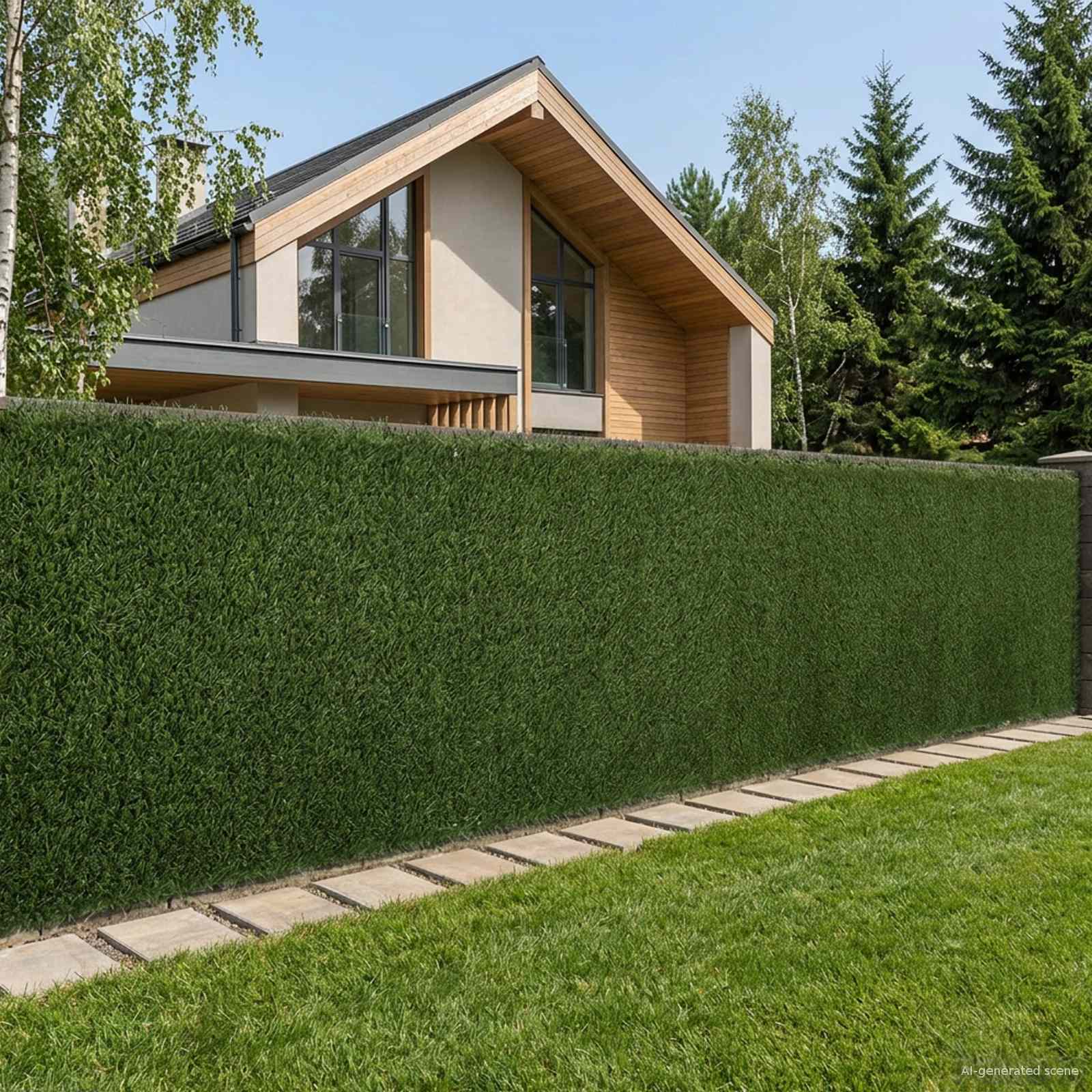 Künstlicher Zaun Hellgrün 1 x 3 m PVC und Stahl