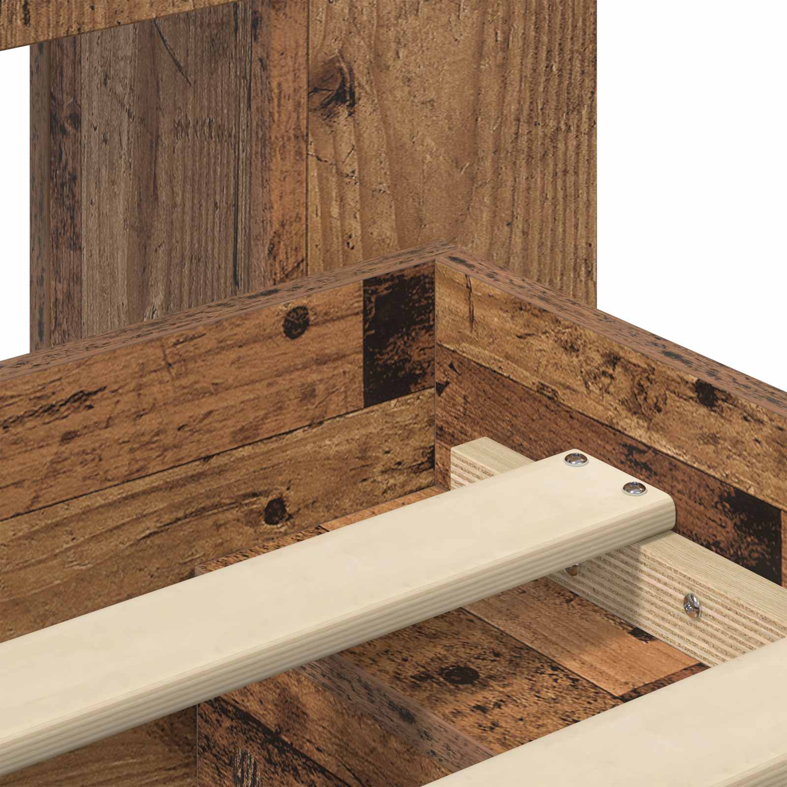 Bettgestell mit Stauraum Altholz 75 x 190 cm Holzwerkstoff