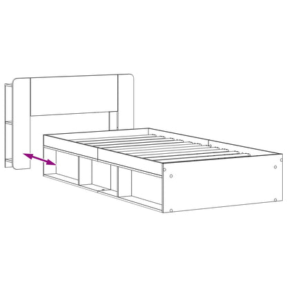 Bettgestell mit Stauraum Sonoma-Eiche 75 x 190 cm Holzwerkstoff