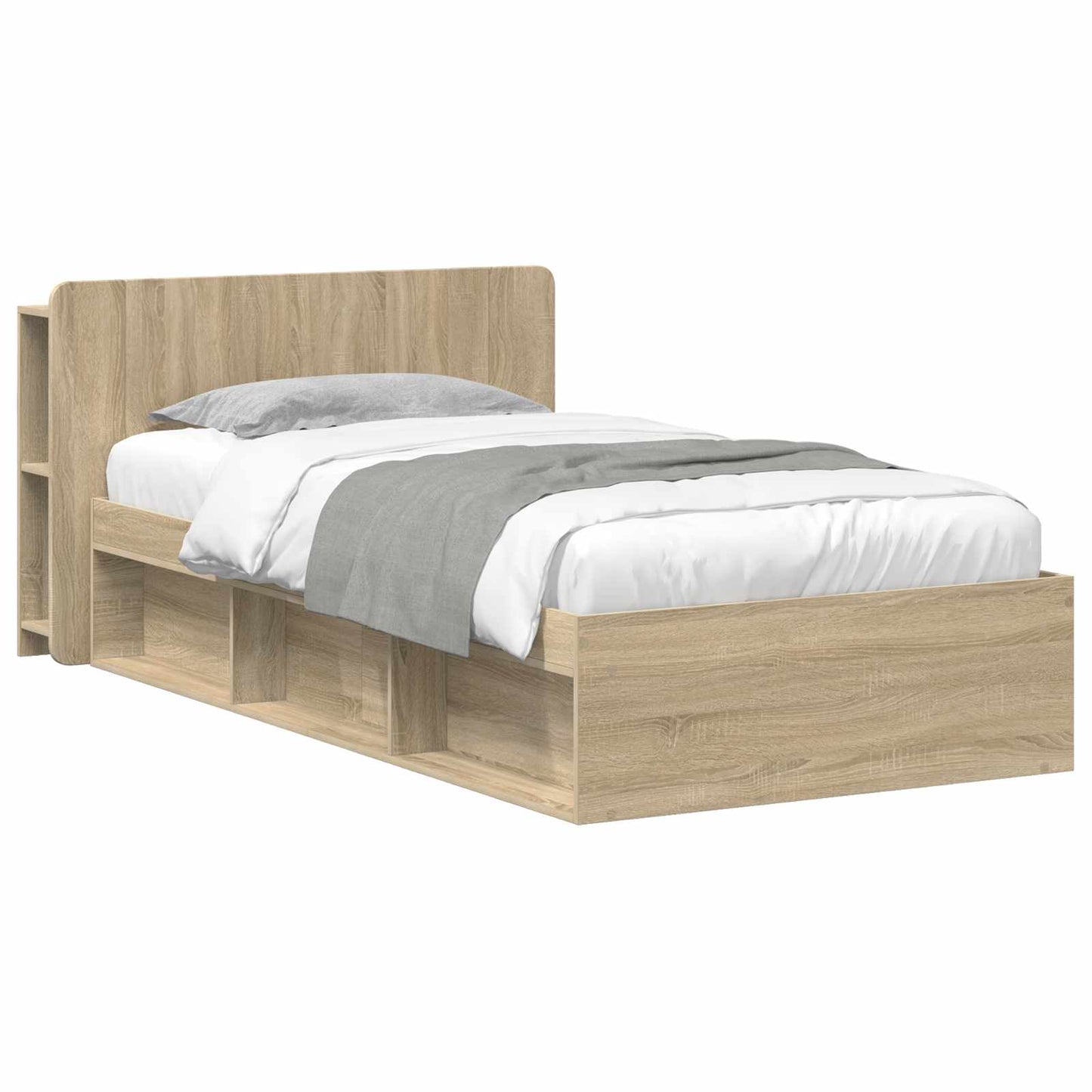 Bettgestell mit Stauraum Sonoma-Eiche 80 x 200 cm Holzwerkstoff
