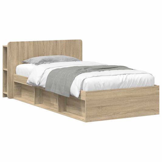 Bettgestell mit Stauraum Sonoma-Eiche 80 x 200 cm Holzwerkstoff