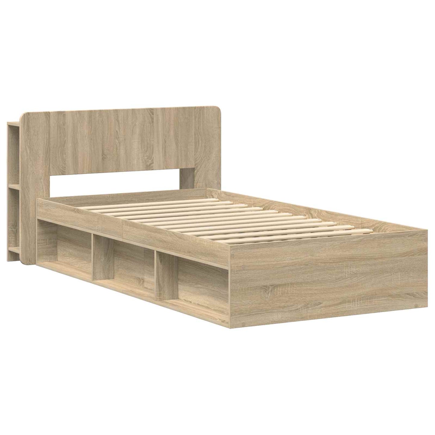 Bettgestell mit Stauraum Sonoma-Eiche 80 x 200 cm Holzwerkstoff