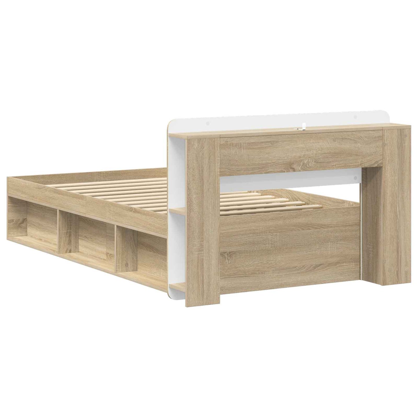 Bettgestell mit Stauraum Sonoma-Eiche 80 x 200 cm Holzwerkstoff
