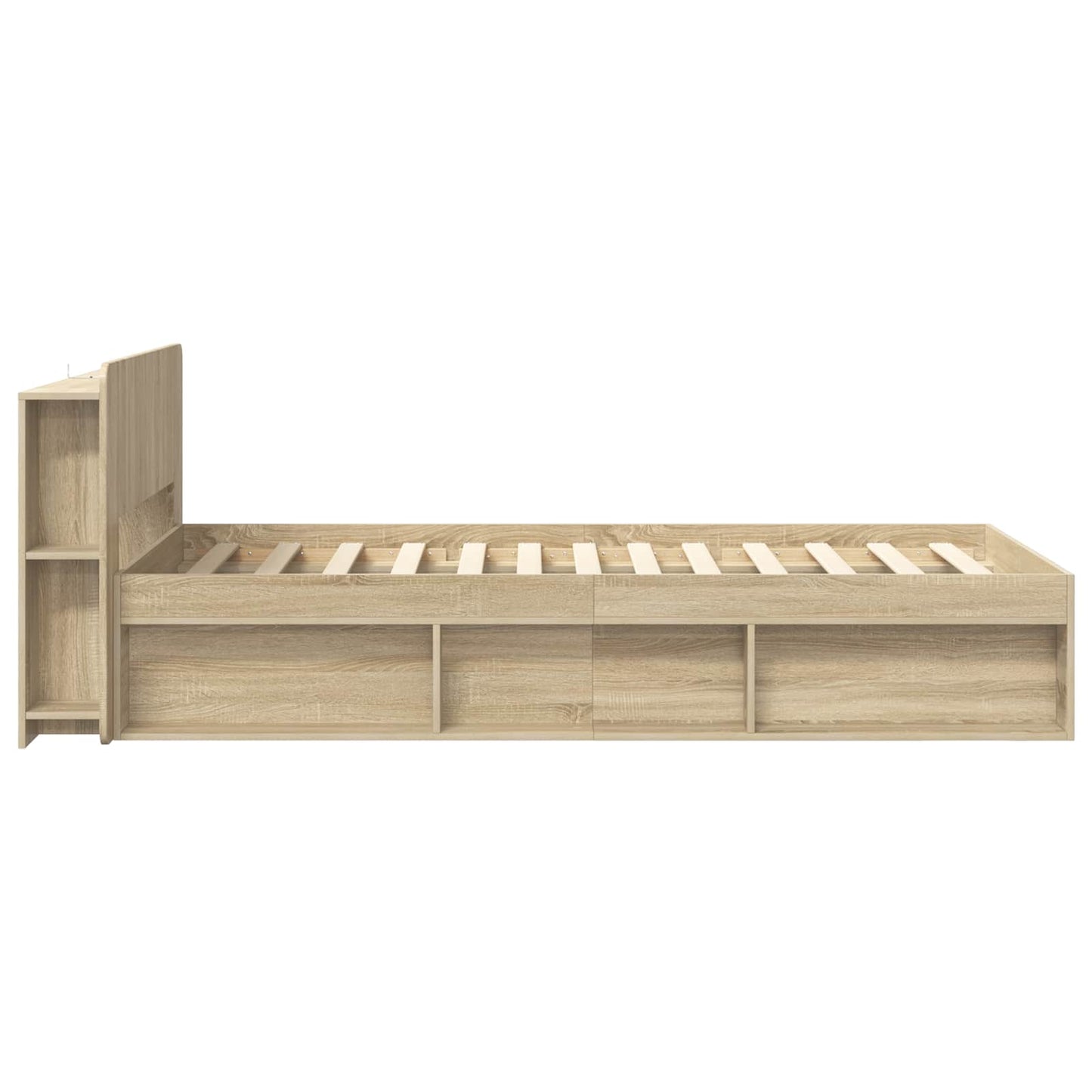 Bettgestell mit Stauraum Sonoma-Eiche 80 x 200 cm Holzwerkstoff