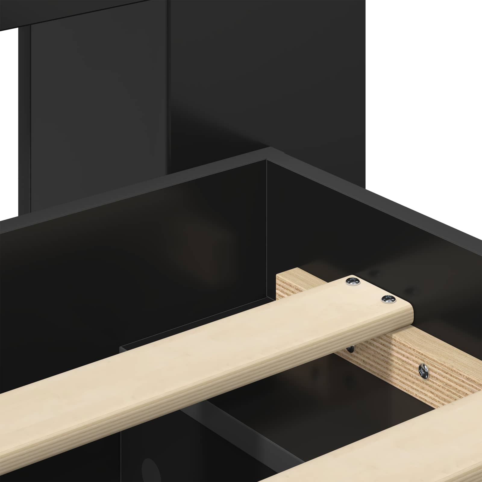 Bettgestell mit Stauraum Schwarz 90 x 190 cm Holzwerkstoff