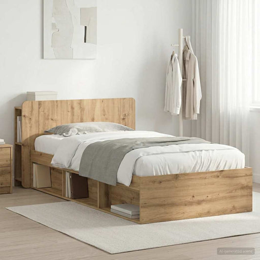 Bettgestell mit Stauraum Artisan-Eiche 100 x 200 cm