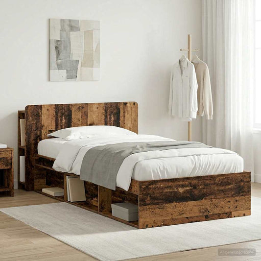 Bettgestell mit Stauraum Altholz 90 x 200 cm Holzwerkstoff