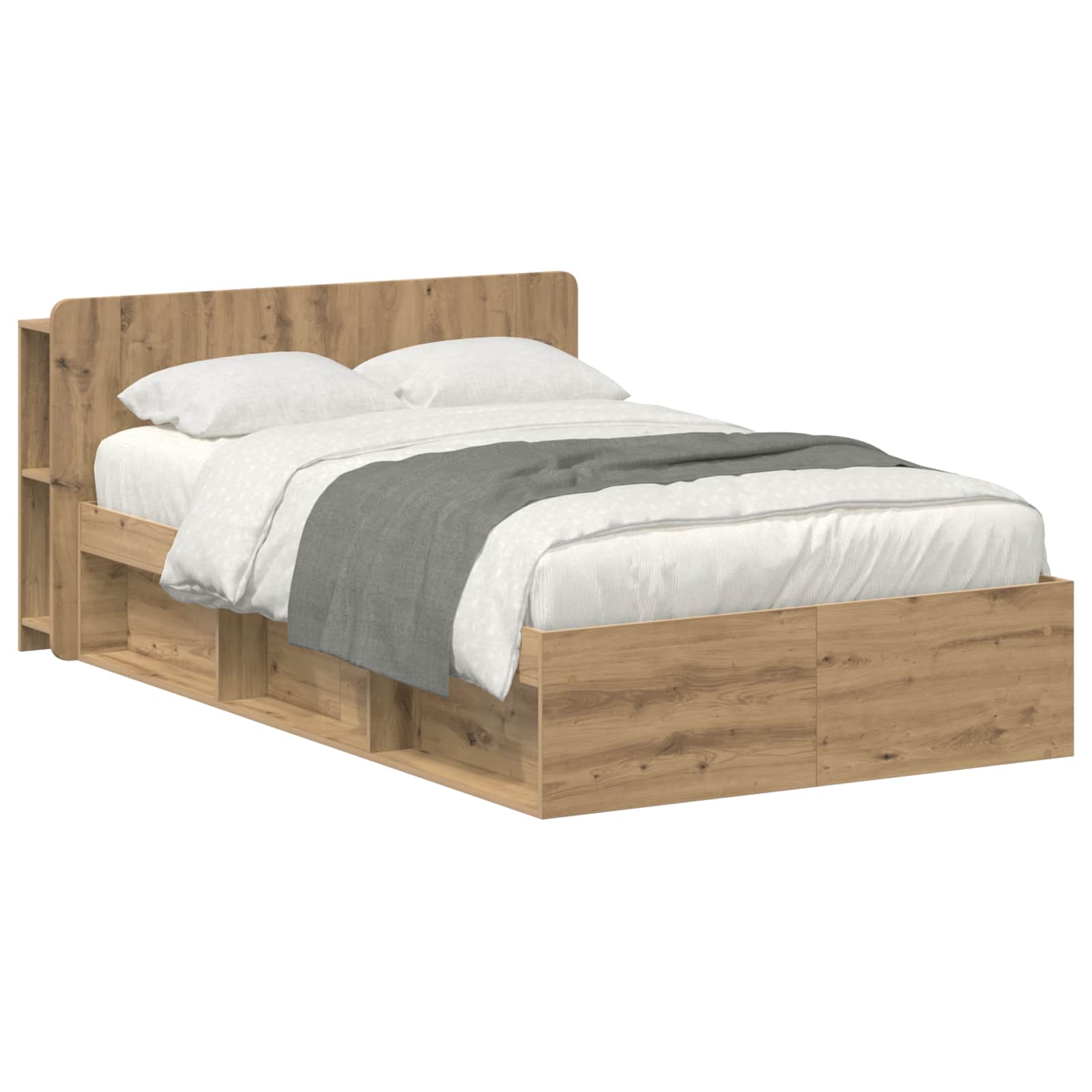 Bettgestell mit Stauraum Artisan-Eiche 120 x 190 cm