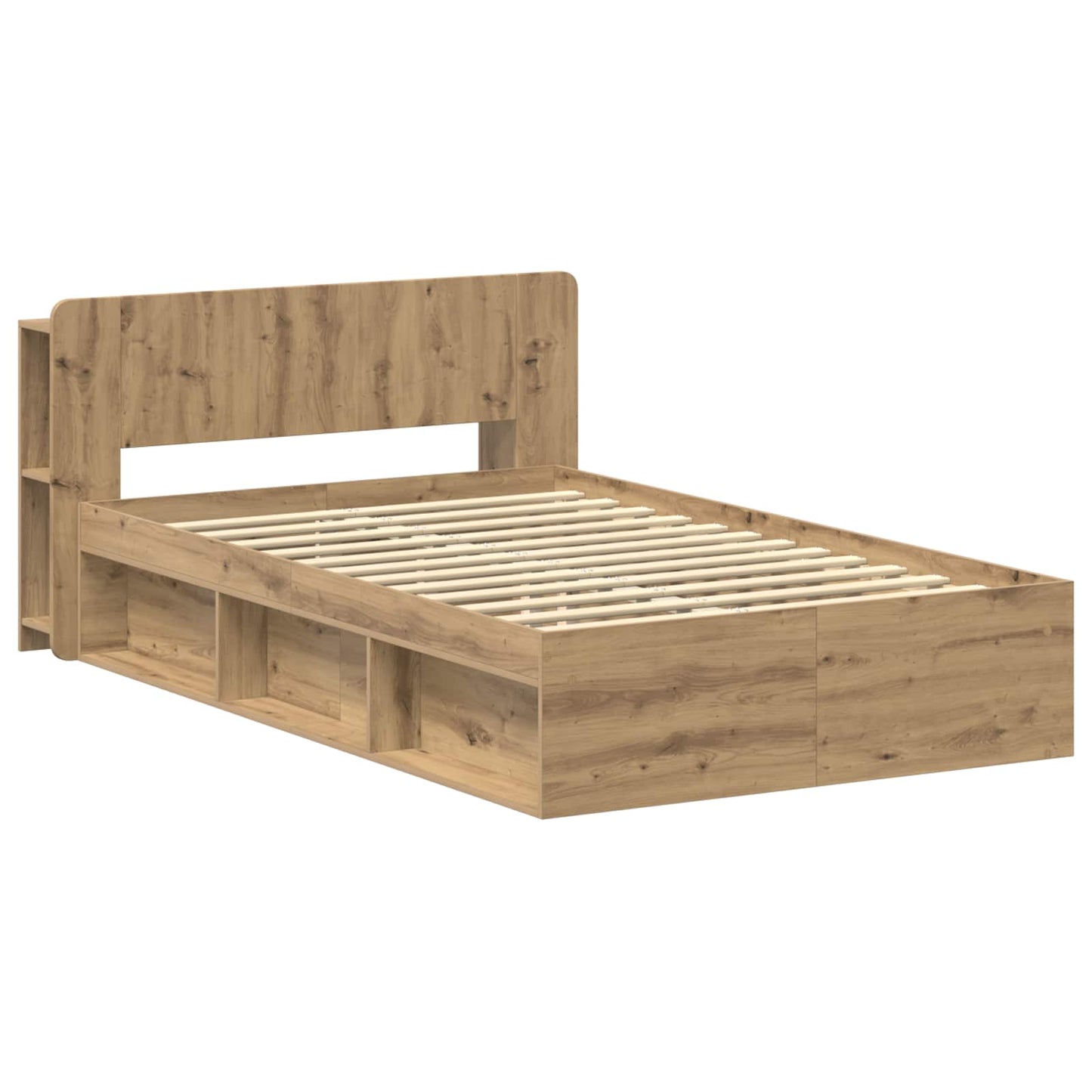 Bettgestell mit Stauraum Artisan-Eiche 120 x 190 cm