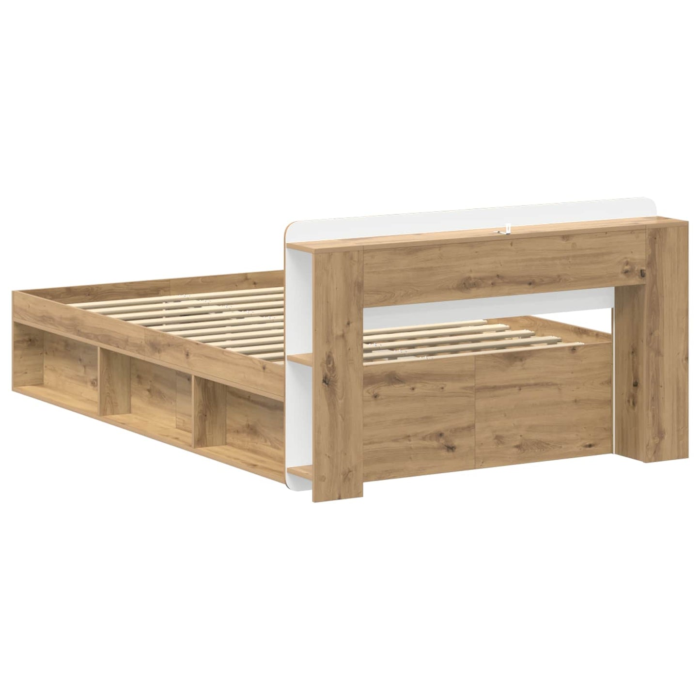 Bettgestell mit Stauraum Artisan-Eiche 120 x 190 cm