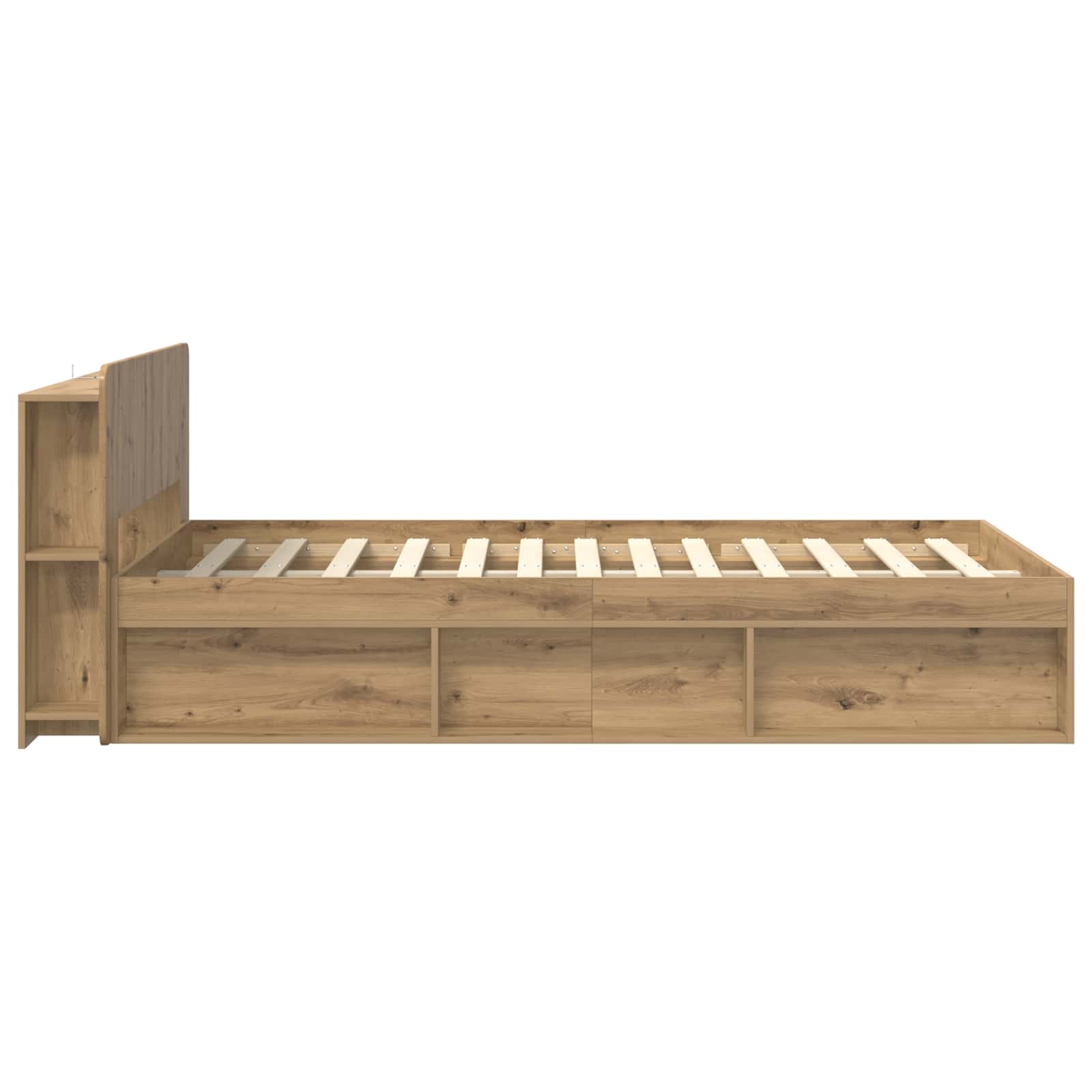 Bettgestell mit Stauraum Artisan-Eiche 120 x 190 cm