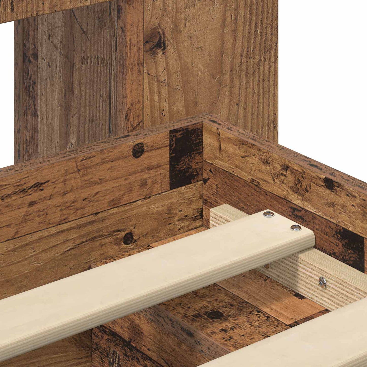 Bettgestell mit Stauraum Altholz 135 x 190 cm Holzwerkstoff