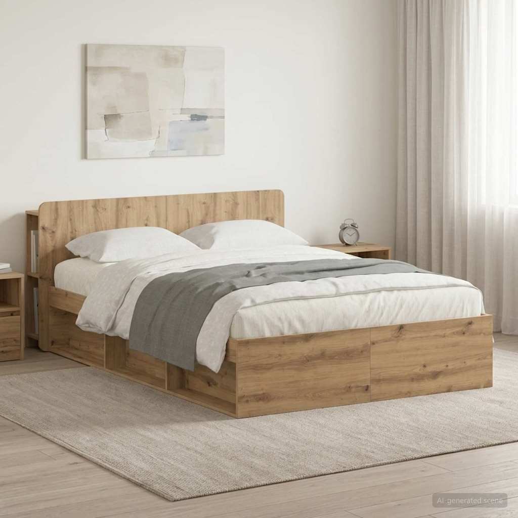 Bettgestell mit Stauraum Artisan-Eiche 150 x 200 cm