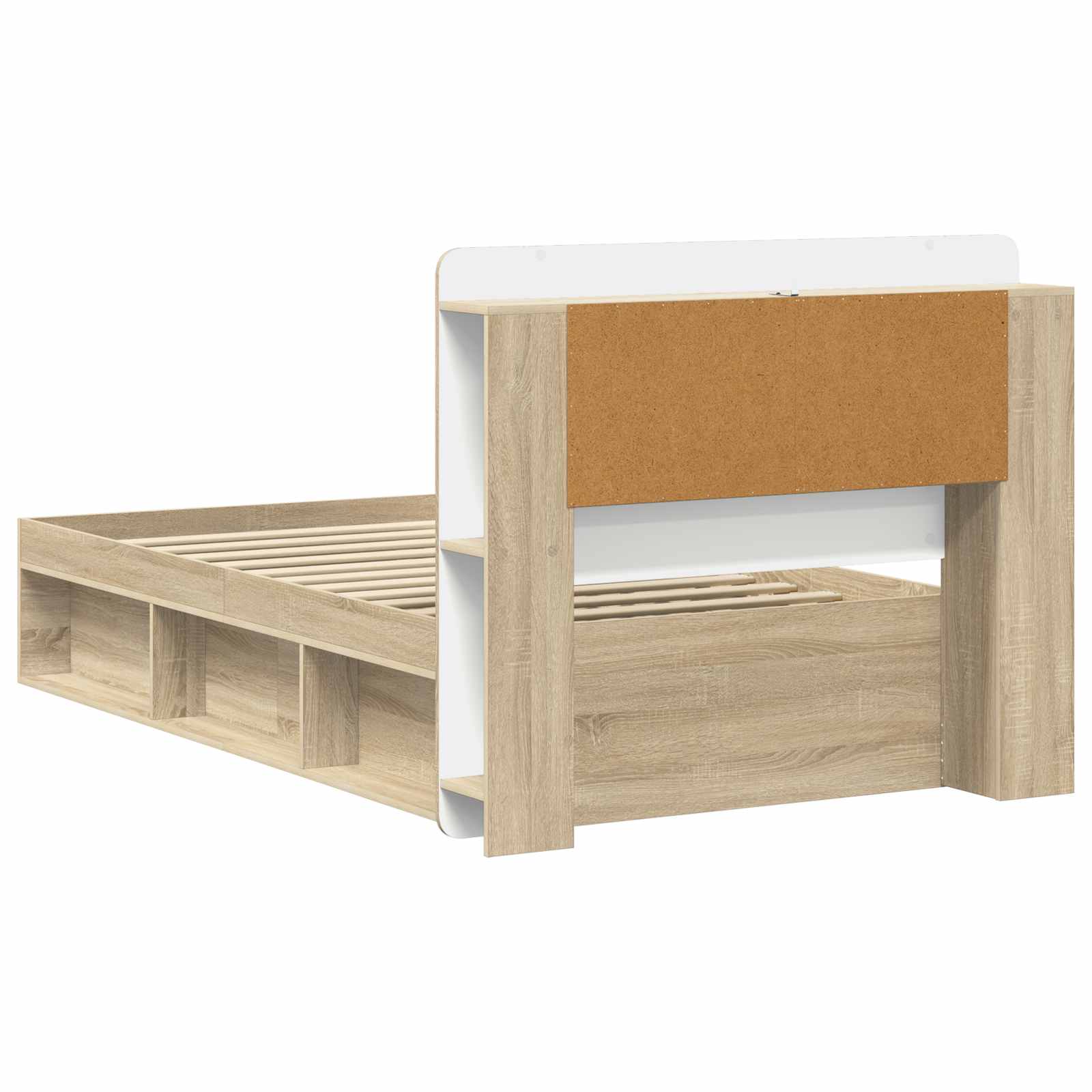 Bettgestell mit Stauraum Sonoma-Eiche 75 x 190 cm Holzwerkstoff