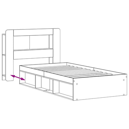 Bettgestell mit Stauraum Sonoma-Eiche 75 x 190 cm Holzwerkstoff