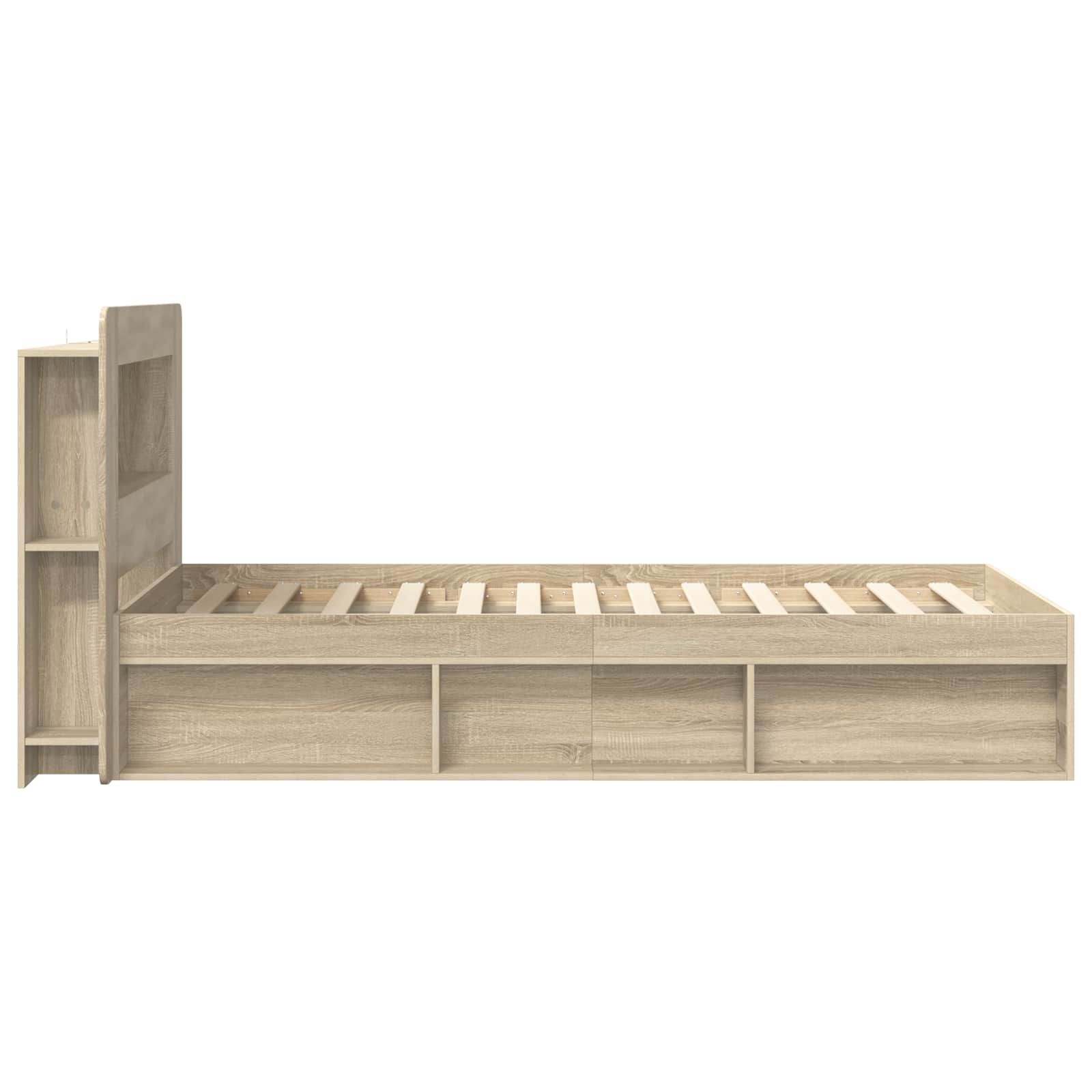 Bettgestell mit Stauraum Sonoma-Eiche 80 x 200 cm Holzwerkstoff