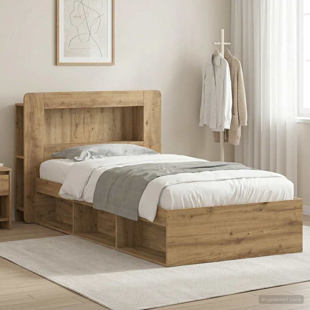 Bettgestell mit Stauraum Artisan-Eiche 100 x 200 cm