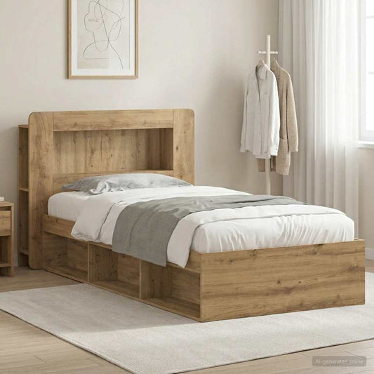 Bettgestell mit Stauraum Artisan-Eiche 100 x 200 cm