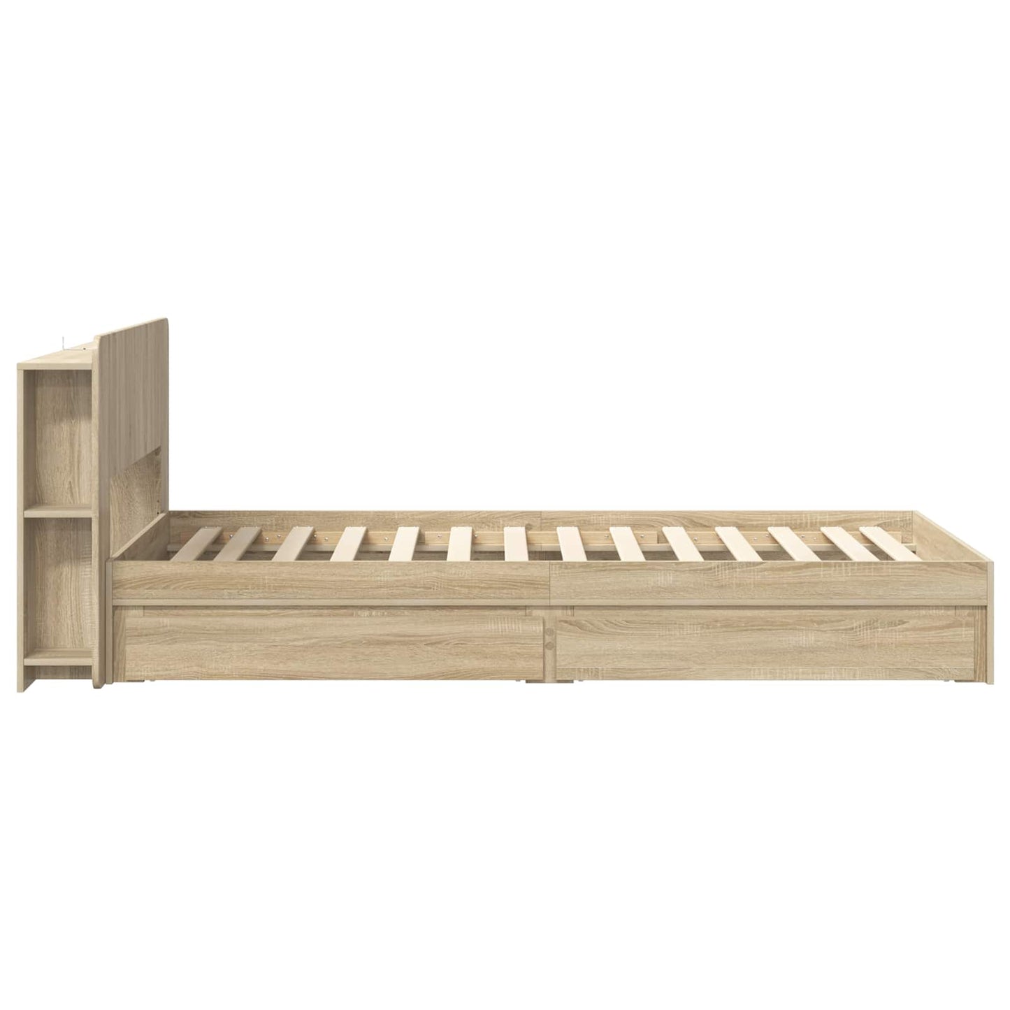 Bettgestell mit Stauraum Sonoma-Eiche 90 x 190 cm Holzwerkstoff