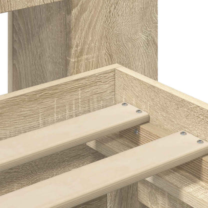 Bettgestell mit Stauraum Sonoma-Eiche 90 x 200 cm Holzwerkstoff