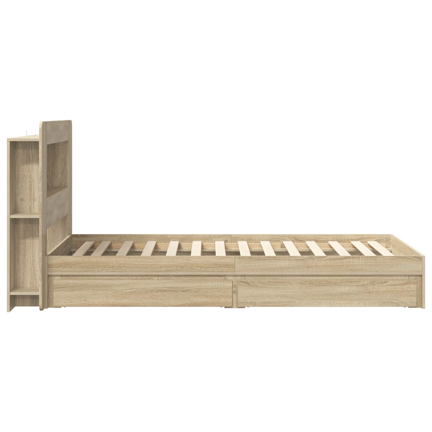 Bettgestell mit Stauraum Sonoma-Eiche 90 x 190 cm Holzwerkstoff