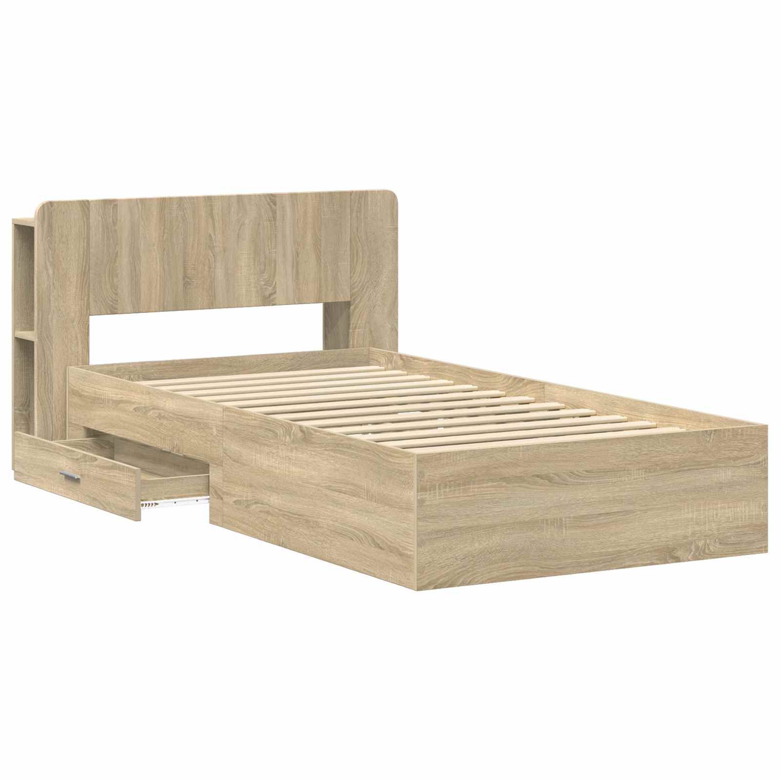Bettgestell mit Stauraum Sonoma-Eiche 75 x 190 cm Holzwerkstoff
