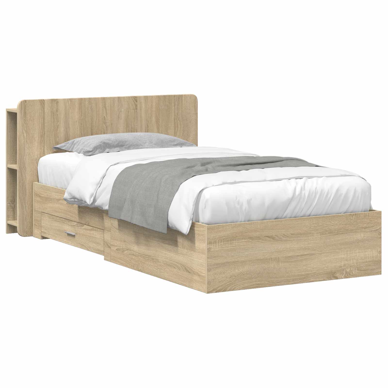 Bettgestell mit Stauraum Sonoma-Eiche 80 x 200 cm Holzwerkstoff