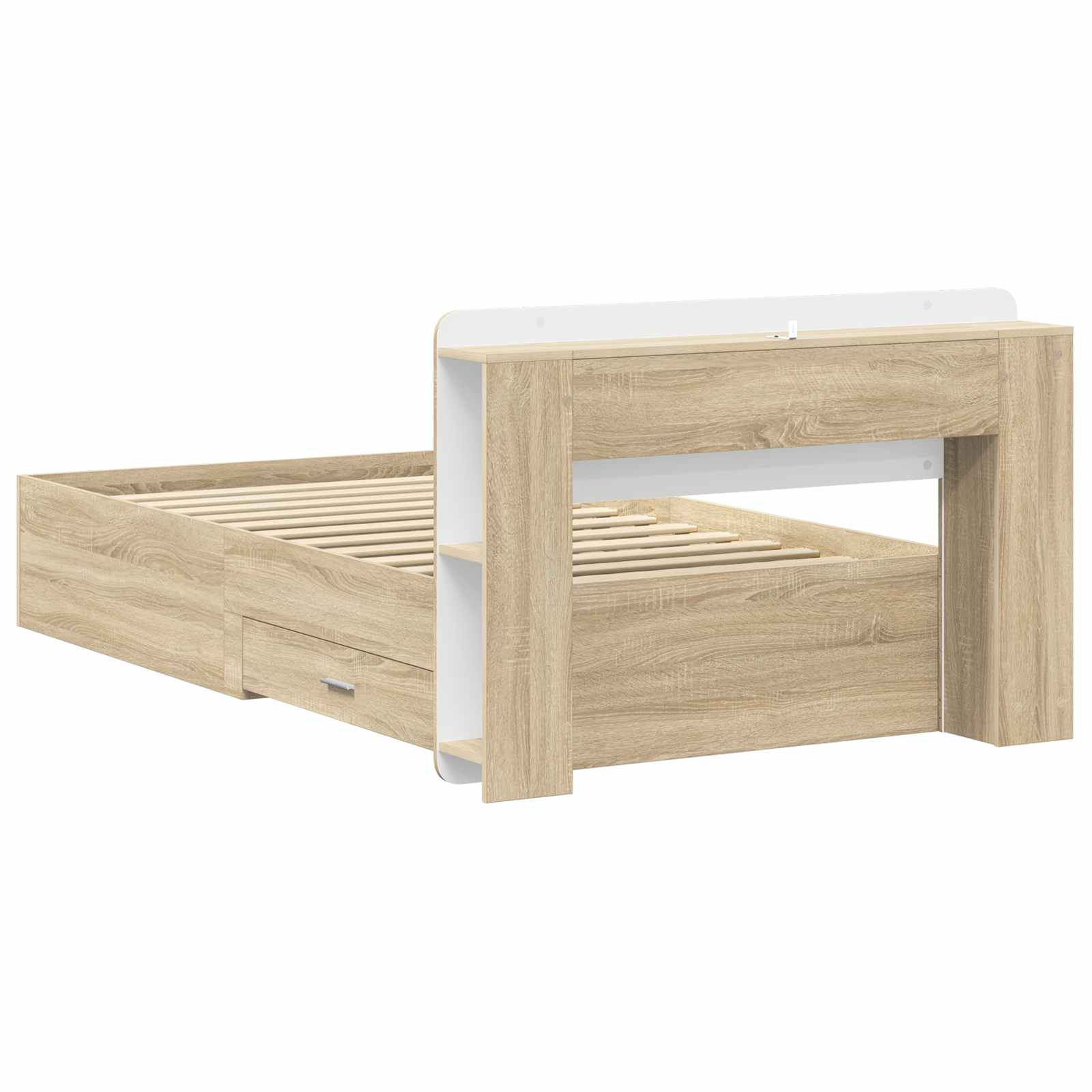 Bettgestell mit Stauraum Sonoma-Eiche 80 x 200 cm Holzwerkstoff