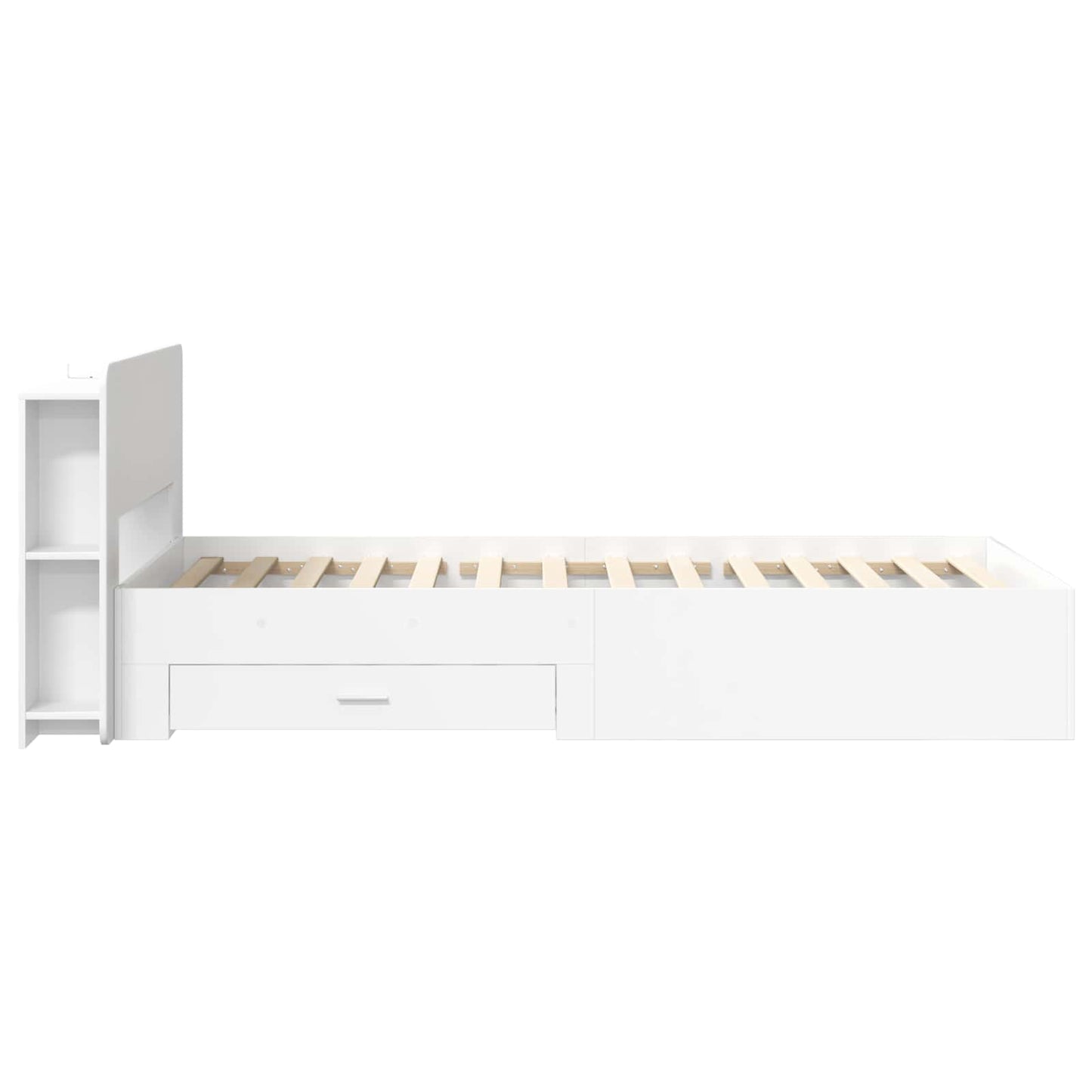 Bettgestell mit Stauraum Weiß 80 x 200 cm Holzwerkstoff