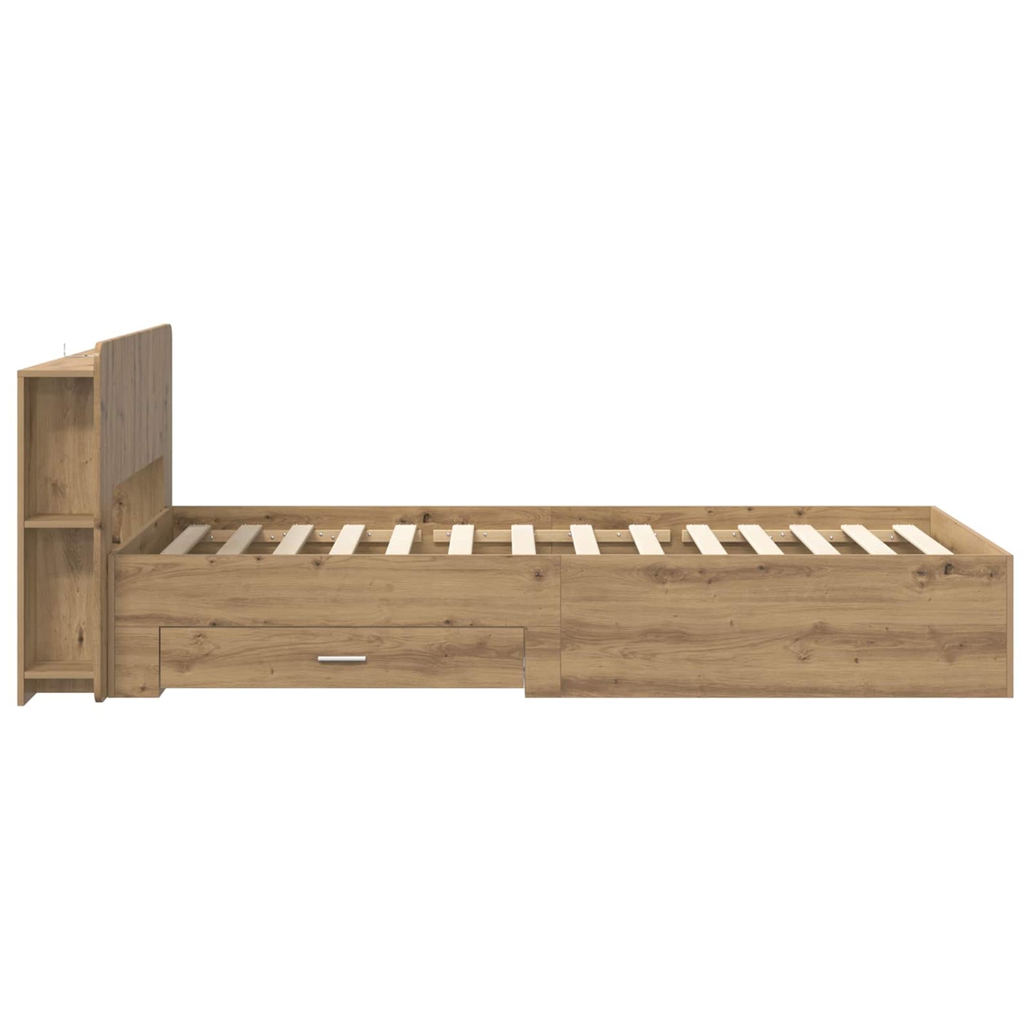 Bettgestell mit Stauraum mit Kopfteil Artisan-Eiche 90 x 190 cm