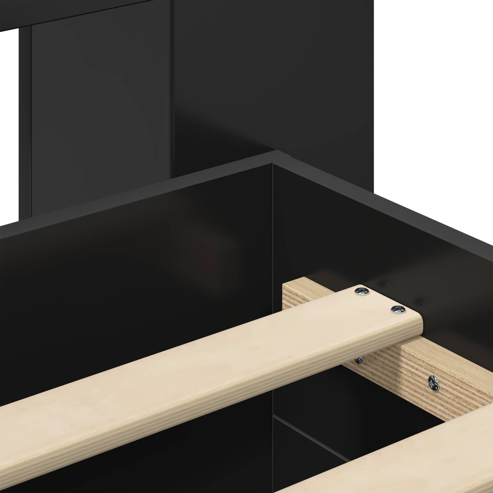 Bettgestell mit Stauraum Schwarz 75 x 190 cm Holzwerkstoff