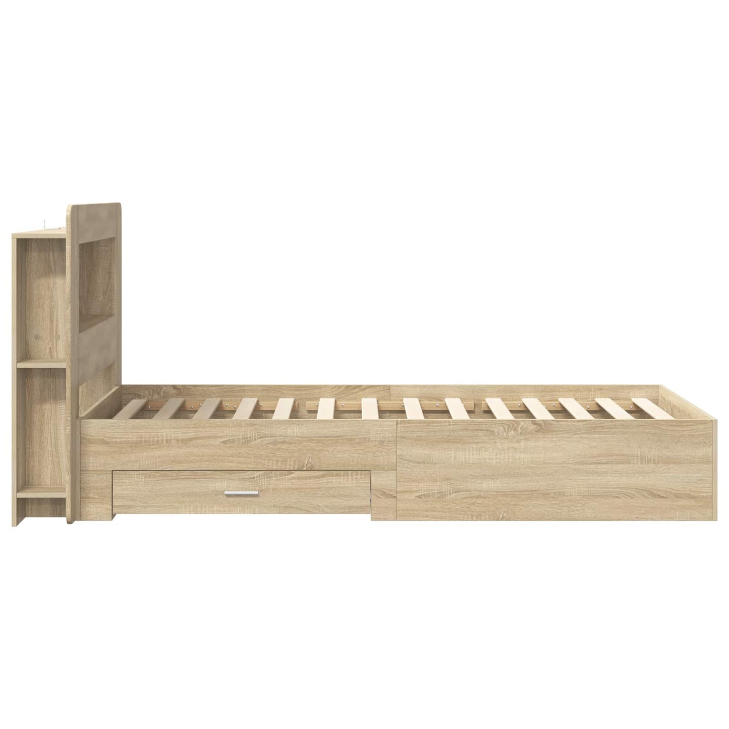 Bettgestell mit Stauraum Sonoma-Eiche 75 x 190 cm Holzwerkstoff