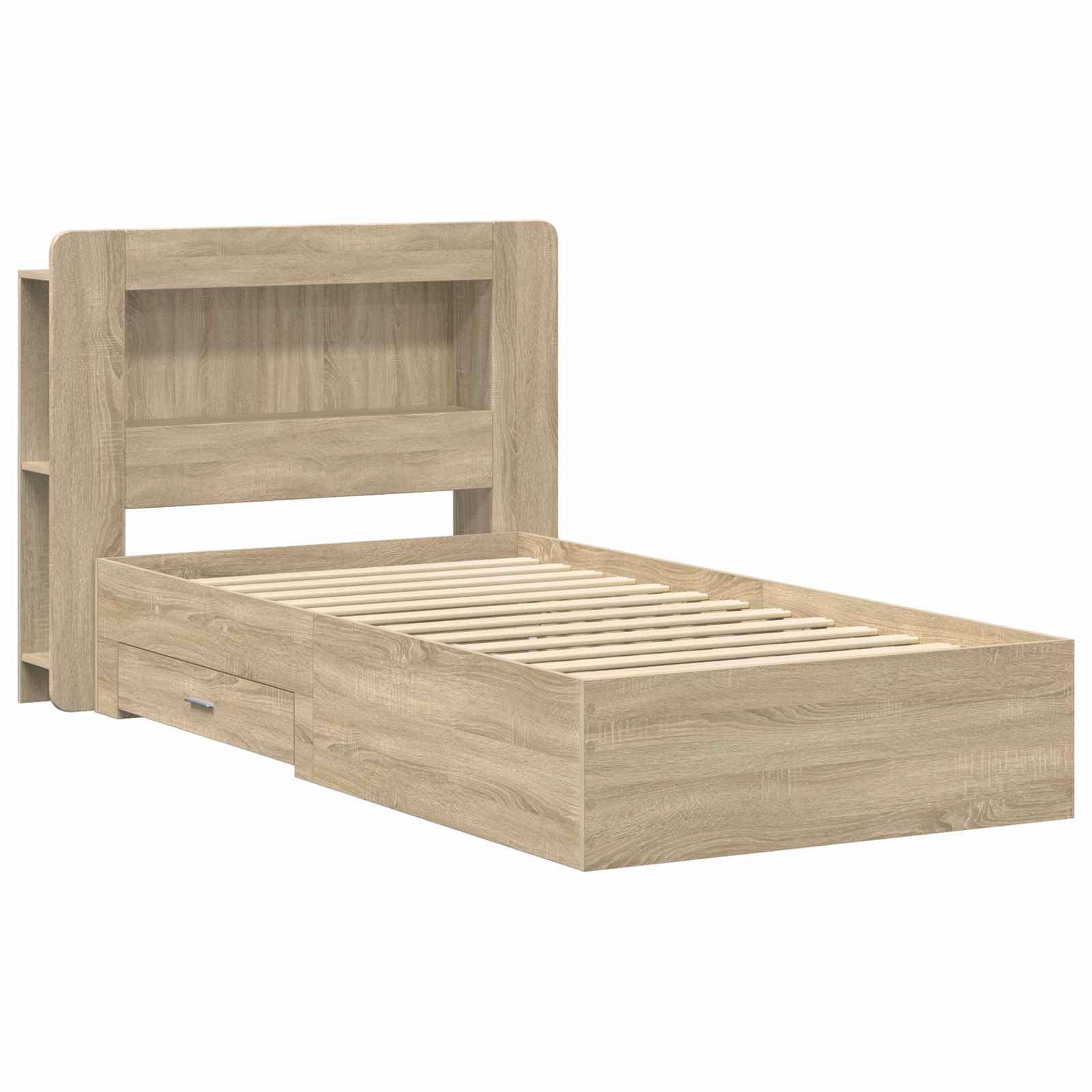Bettgestell mit Stauraum Sonoma-Eiche 80 x 200 cm Holzwerkstoff