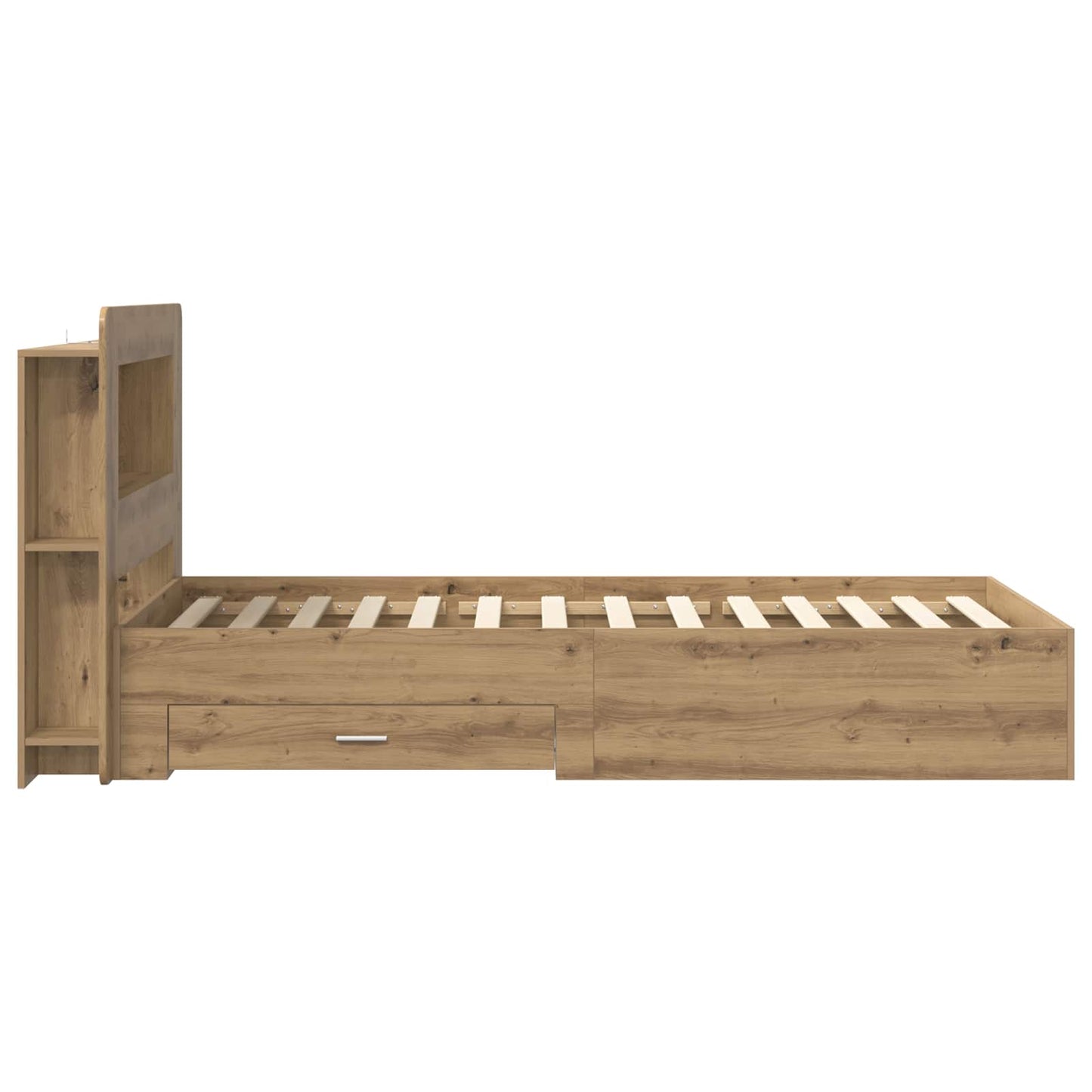 Bettgestell mit Stauraum mit Kopfteil Artisan-Eiche 90 x 190 cm