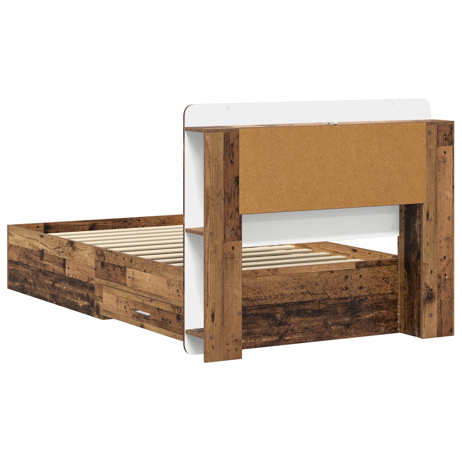 Bettgestell mit Stauraum Altholz 90 x 190 cm Holzwerkstoff