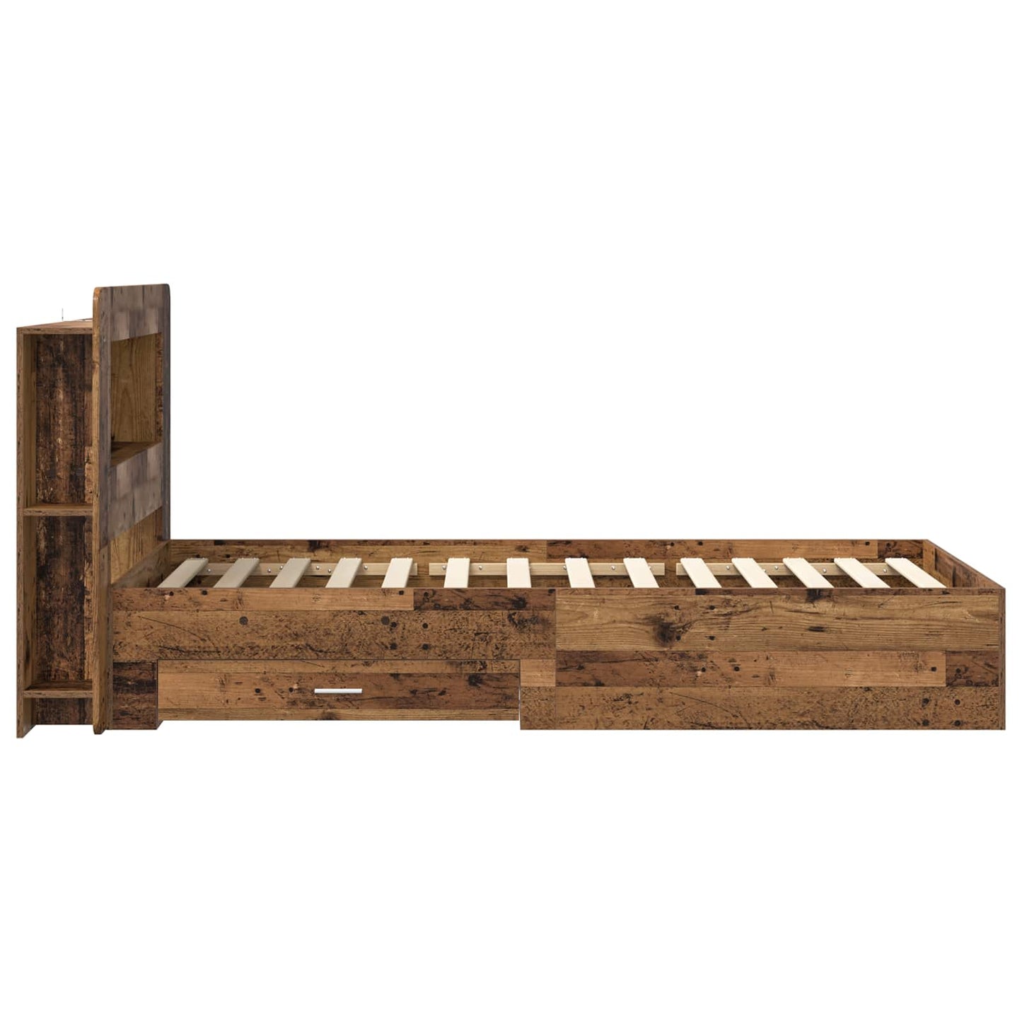 Bettgestell mit Stauraum Altholz 90 x 190 cm Holzwerkstoff