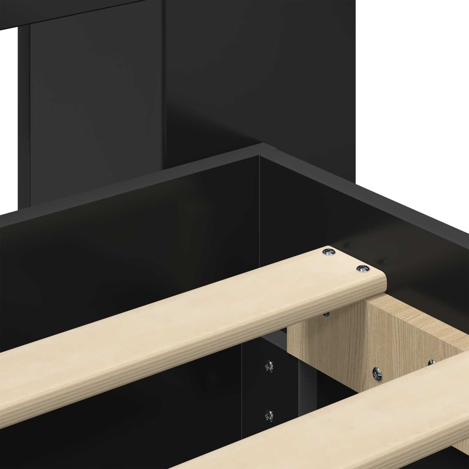 Bettgestell mit Stauraum und Kopfteil Schwarz 75 x 190 cm