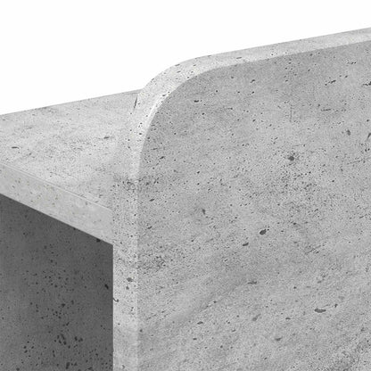 Bettgestell mit Stauraum und Kopfteil Betongrau 75 x 190 cm