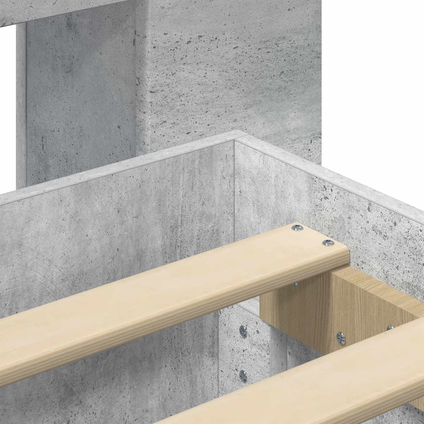 Bettgestell mit Stauraum Betongrau 75 x 190 cm Holzwerkstoff
