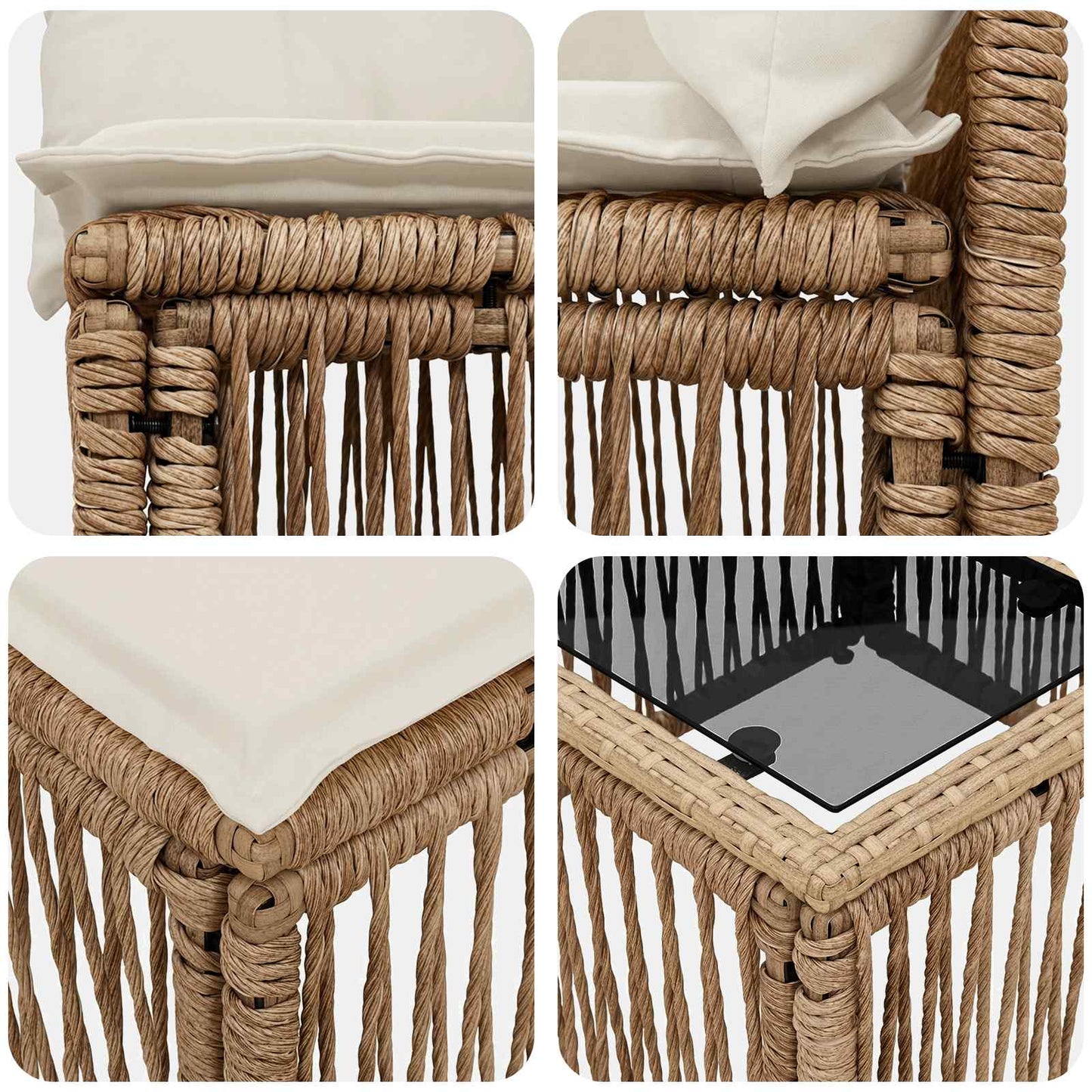 Gartensofa-set 4 pcs Beige Poly-Rattan