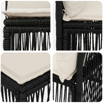 Gartensofa-set 4 stk. Schwarz Poly-Rattan