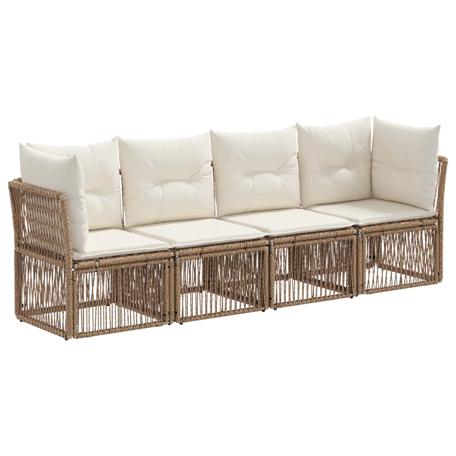 Gartensofa-set 4 stk. Beige Poly-Rattan