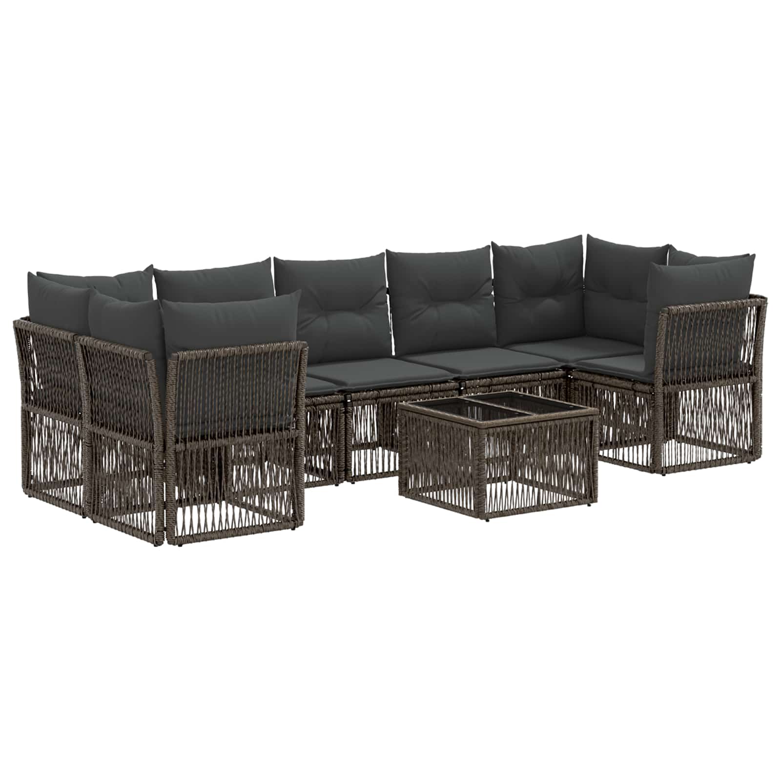 Gartensofa-set 8 stk. Grau Poly-Rattan