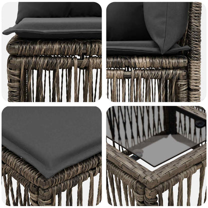 Gartensofa-set 6 stk. Grau Poly-Rattan