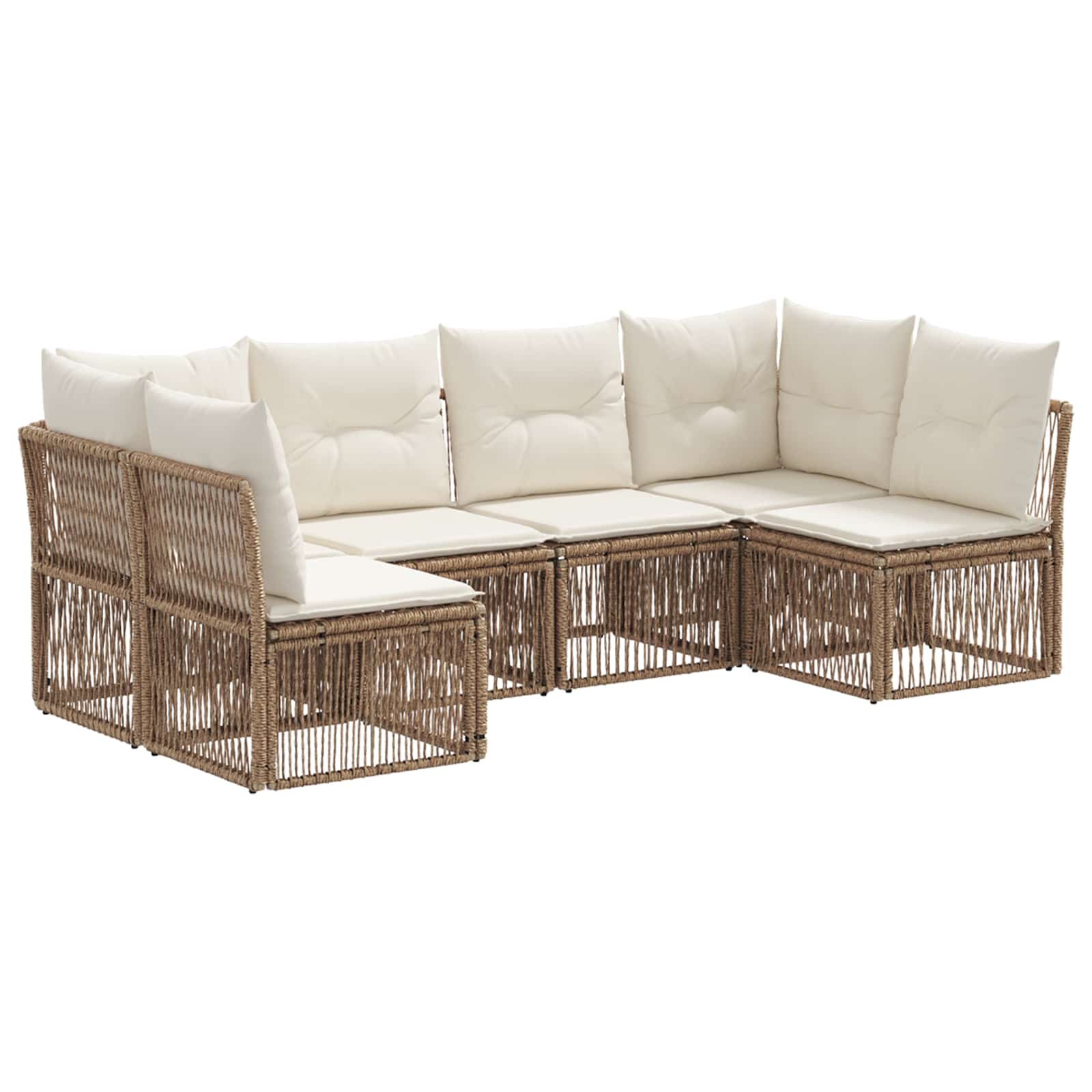 Gartensofa-set 6 pcs Beige Poly-Rattan