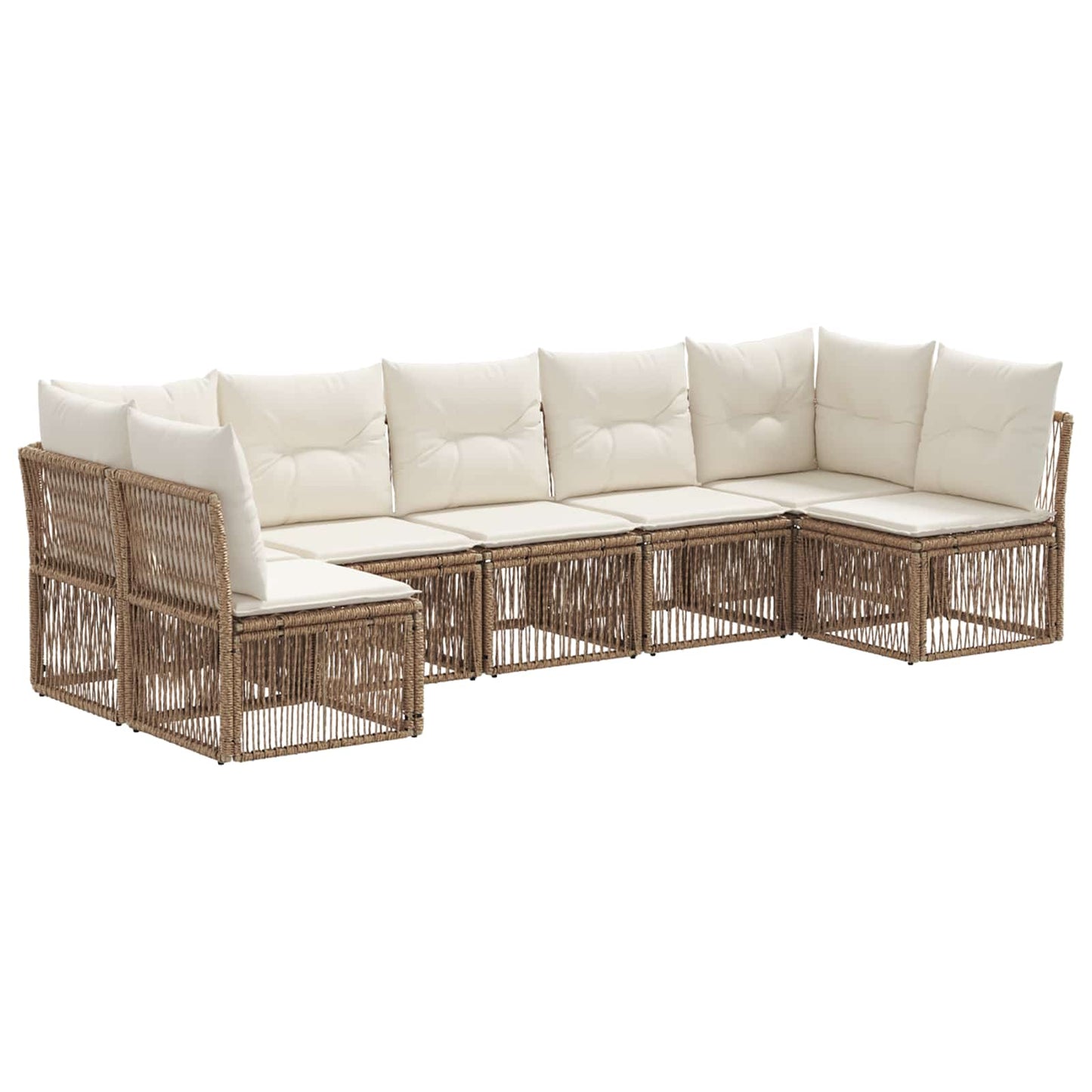 Gartensofa-set 7 pcs Beige Poly-Rattan