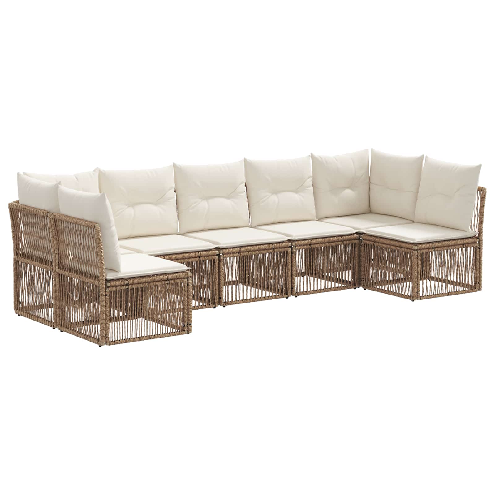 Gartensofa-set 7 pcs Beige Poly-Rattan