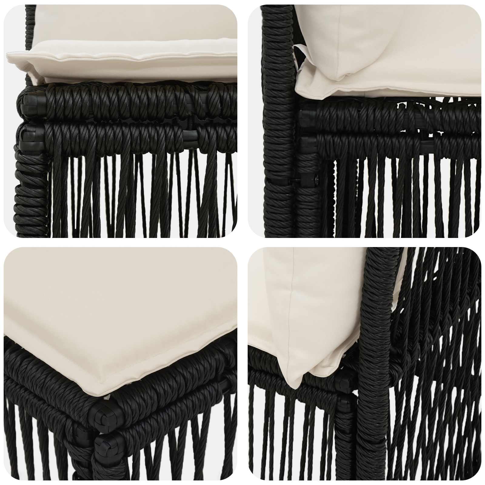 Gartensofa-set 8 stk. Schwarz Poly-Rattan